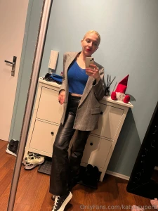 My new real leather pants and outfit for hang out