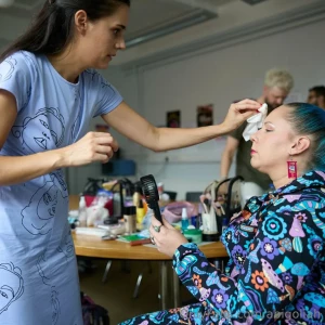 Bts shots from lmaof record god bless the amazing our makeup artist part 4