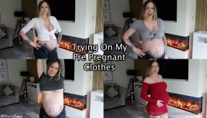 Trying on my pre pregnant clothes i am very pregnant in this video and