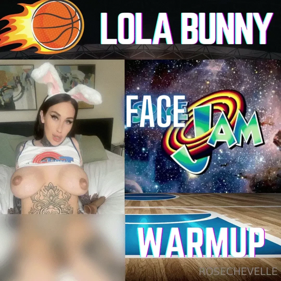 Courtside cum bunny this bunny loves to warm up before the game with a 