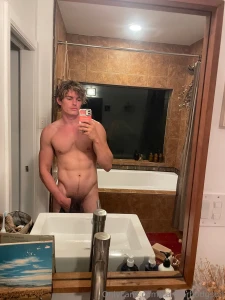 Snapped this mirror pic right before i made a mess naked hard and