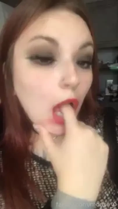 Red lipstick and black stuff waifu ahegao piercedtongue mistress part 3 