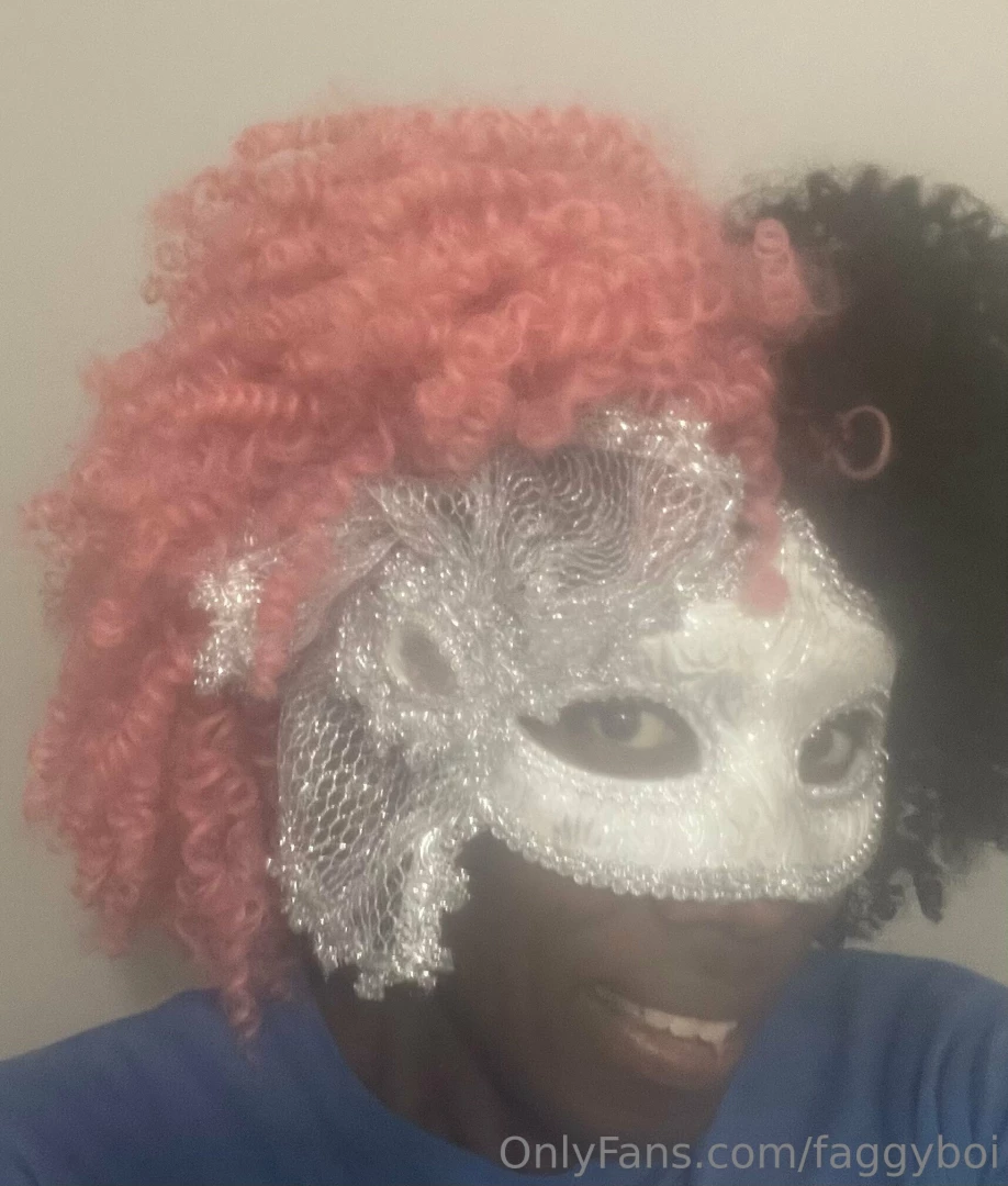 New wig half black half pink afro what do you think 