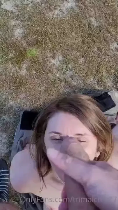 Wasn t prepared for this massive facial in the dunes 
