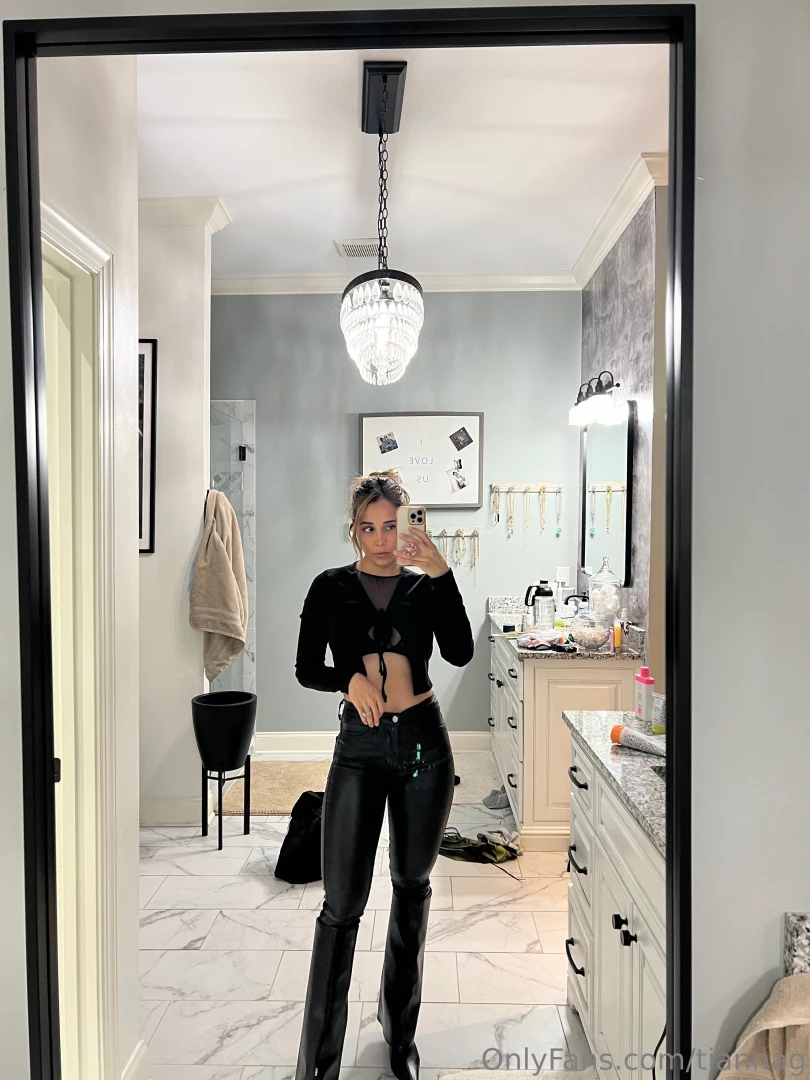 These leather pants are like a second skin hugging every curve 