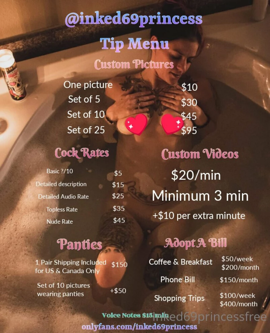 New menu inked69princess 