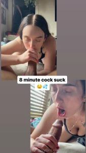 8 minutes worth of me sucking cock and getting my throat fucked for