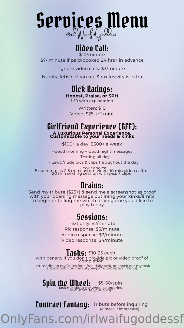 Here s my content menus services worn item menu ways to spoil me amp part 4 
