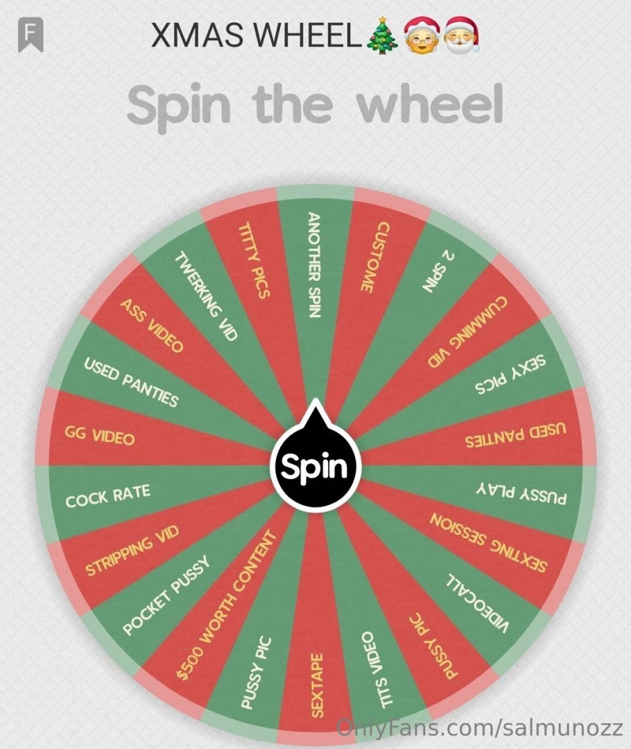 Test your luck with my special wheel one spin 25 two spins 35 three 