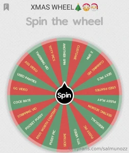 Test your luck with my special wheel one spin 25 two spins 35 three