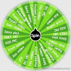 Test your luck with my brand new lucky wheel one spin 25 two spins 35