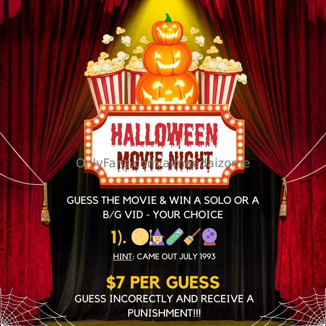 Halloween movie night guess the movie 7 per guess if you guess 