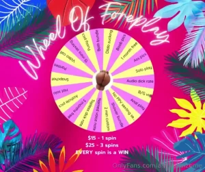 Wheel of foreplay spin as many times as you want until you win all the