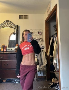 Sweats on abs out balance is key right lol