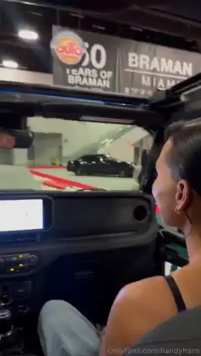 Yesterday at the miami international auto show chopping it up while 