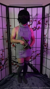 Putting the killer in virgin killer sweater outfit and posing with the