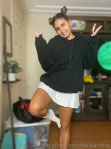 Hair up no make up and a baggy hoodie makes for a cozy morning