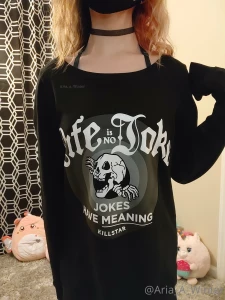It s always fun wearing lingerie under something like a big sweatshirt