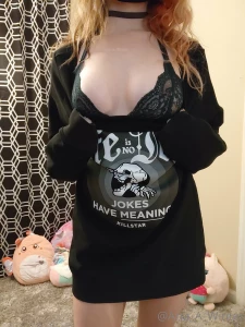 It s always fun wearing lingerie under something like a big sweatshirt part 1