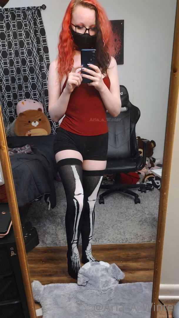 No cute lingerie today but i do have thigh highs on so i think that part 1 