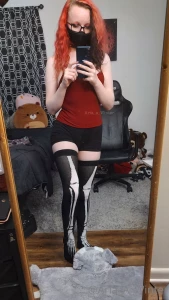 No cute lingerie today but i do have thigh highs on so i think that part 1