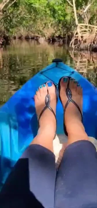 I went kayaking and snuck in some feet pics i m in love with this pedi part 1 