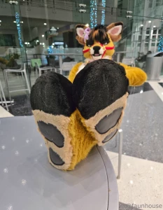 Nothing is nicer than kicking your paws up after suiting part 1