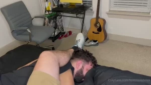 Master drew catches me napping and traps me under his sweaty socks
