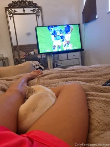 Lazy day watching the footy get it