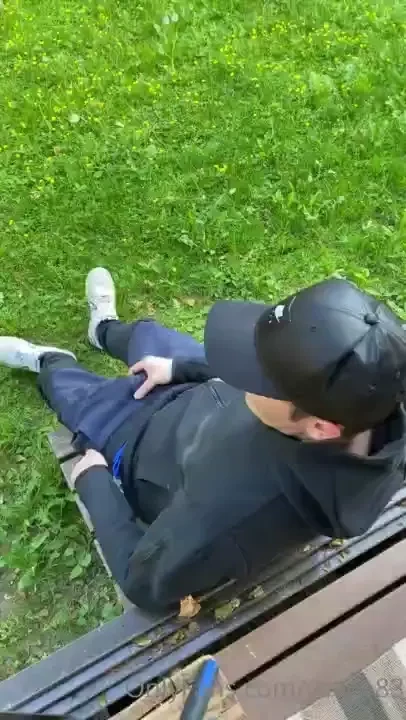 Enjoying a nice morning wank on the terrace steps 