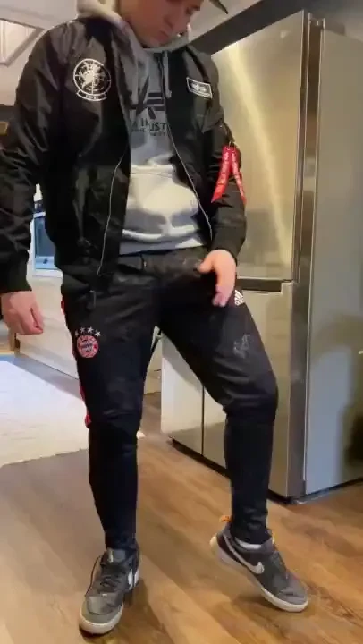 A great load of cum on the backside of my alpha industries bomber 