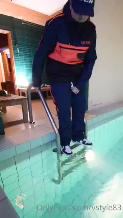 Wetnesday i got in the pool wearing my snowboarding outfit sagging it 