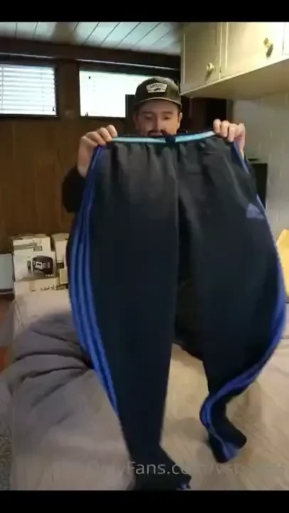 Another awesome load on those cum rag adidas con16 trackies 