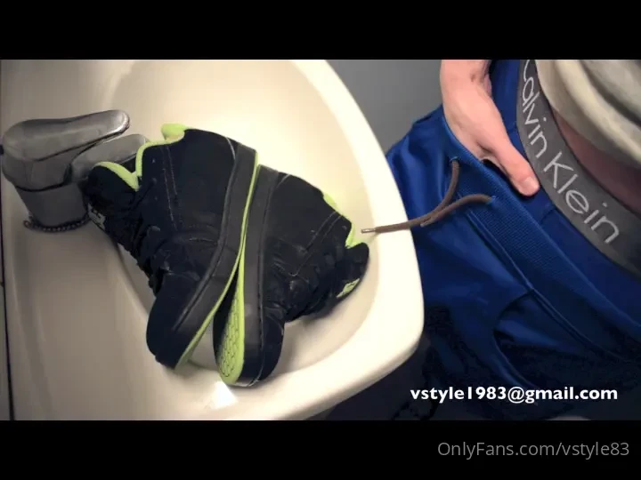 Damn those dc sneakers got dirty shot four massive loads of cum on 