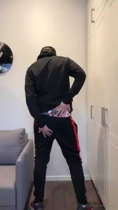 Wearing my adidas tracksuit with silky boxers under i jerk off and 
