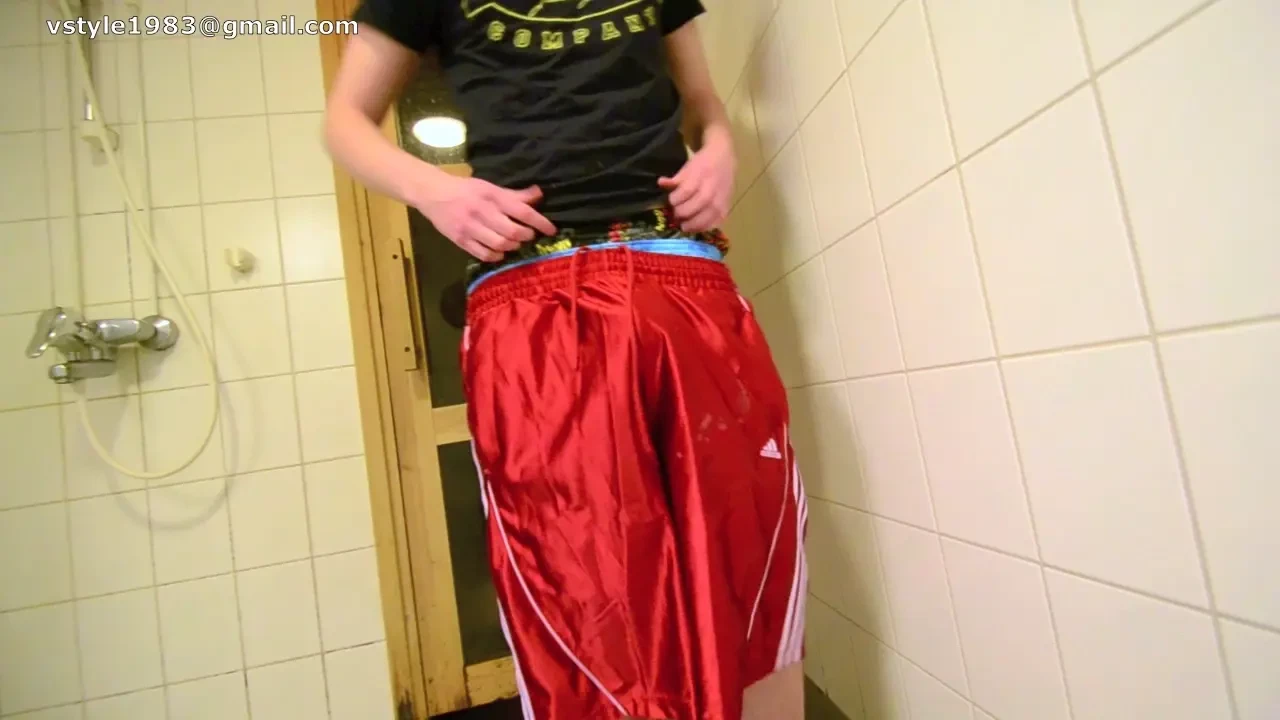 Double sag in two silky boxers and adidas bball shorts so horny that 