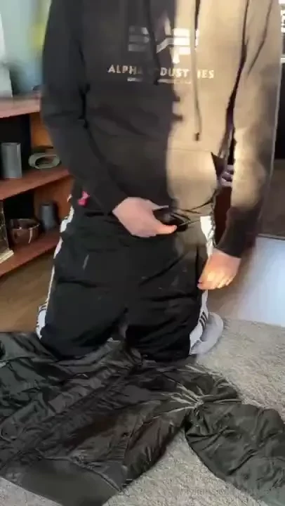 Yeah a nice load on that alpha industries bomber jacket 