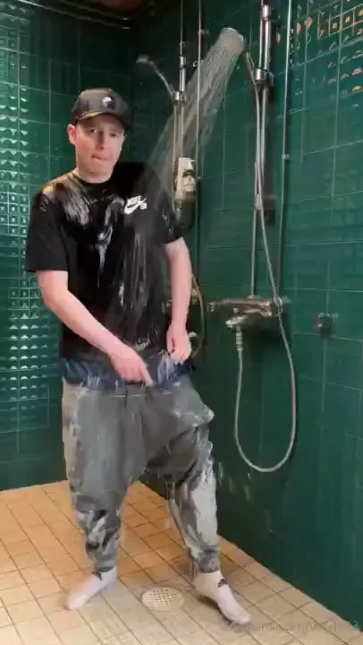 Got wet in shower in my nike tech fleece sweatpants nike shirt and 