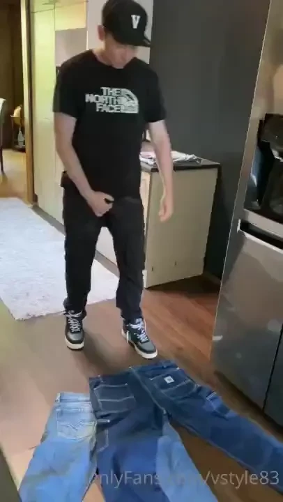 Throwing my baggy jeans on the floor and shooting a great load of cum 