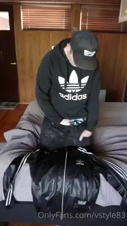 This adidas chile jacket is so shiny but it needs more stains on it 