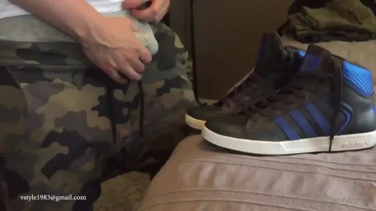 Double feature friday shooting two massive loads on my adidas hi-tops 