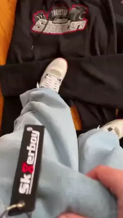 These pants with a big logo on the crotch area are such a turn on for 