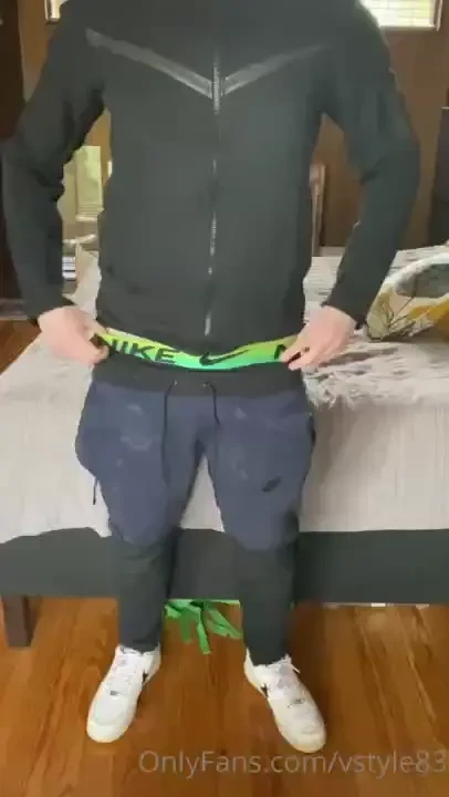 Nice load on my nike tech fleece pants that i ve been using as a cum 
