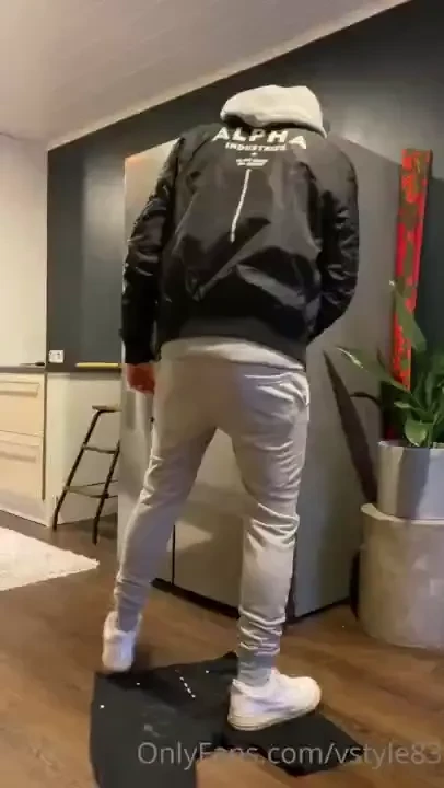 Wearing my alpha industries outfit and shooting a nice load of cum on 