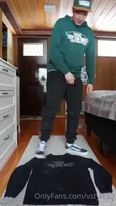 Cum on vans sweater on the floor 