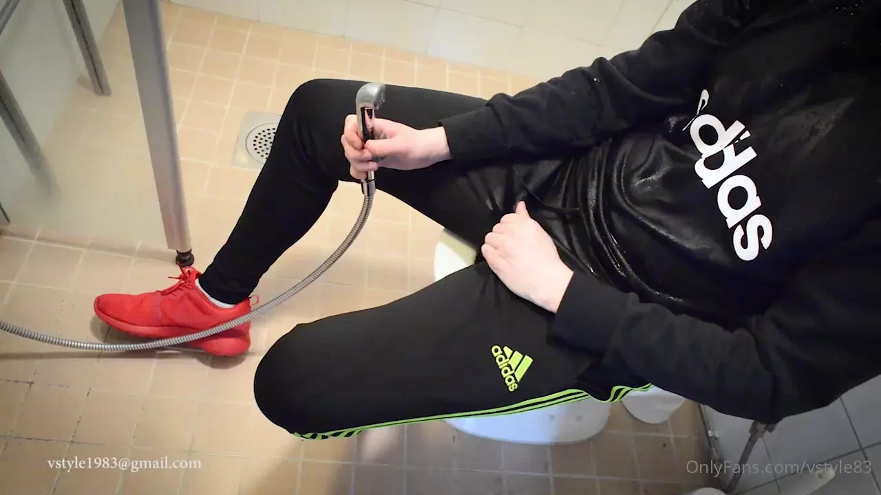 Wet monday i m wearing my adidas tiro pants with nothing under them 