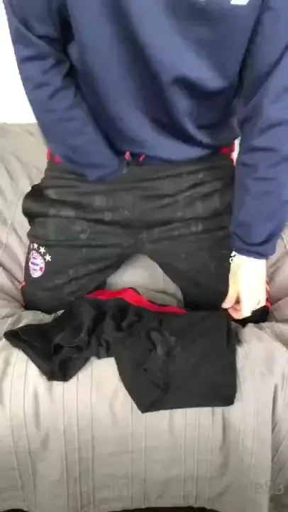 Wearing my adidas cum rag trackies and shooting a live load on my 
