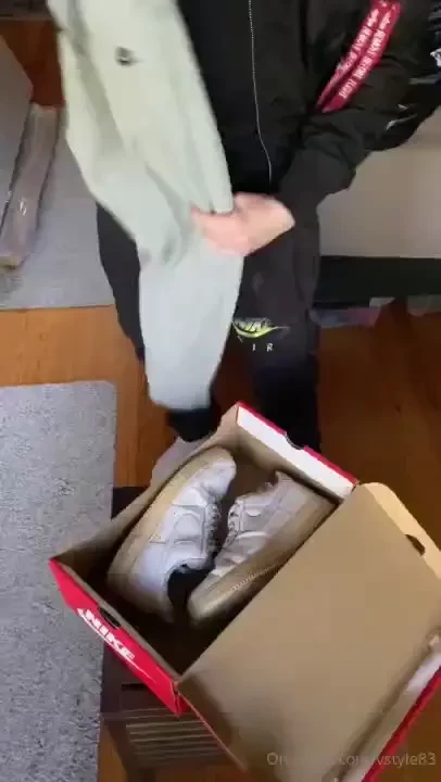 Three loads of cum on these nike af1 sneakers a bit on the tech before part 2 