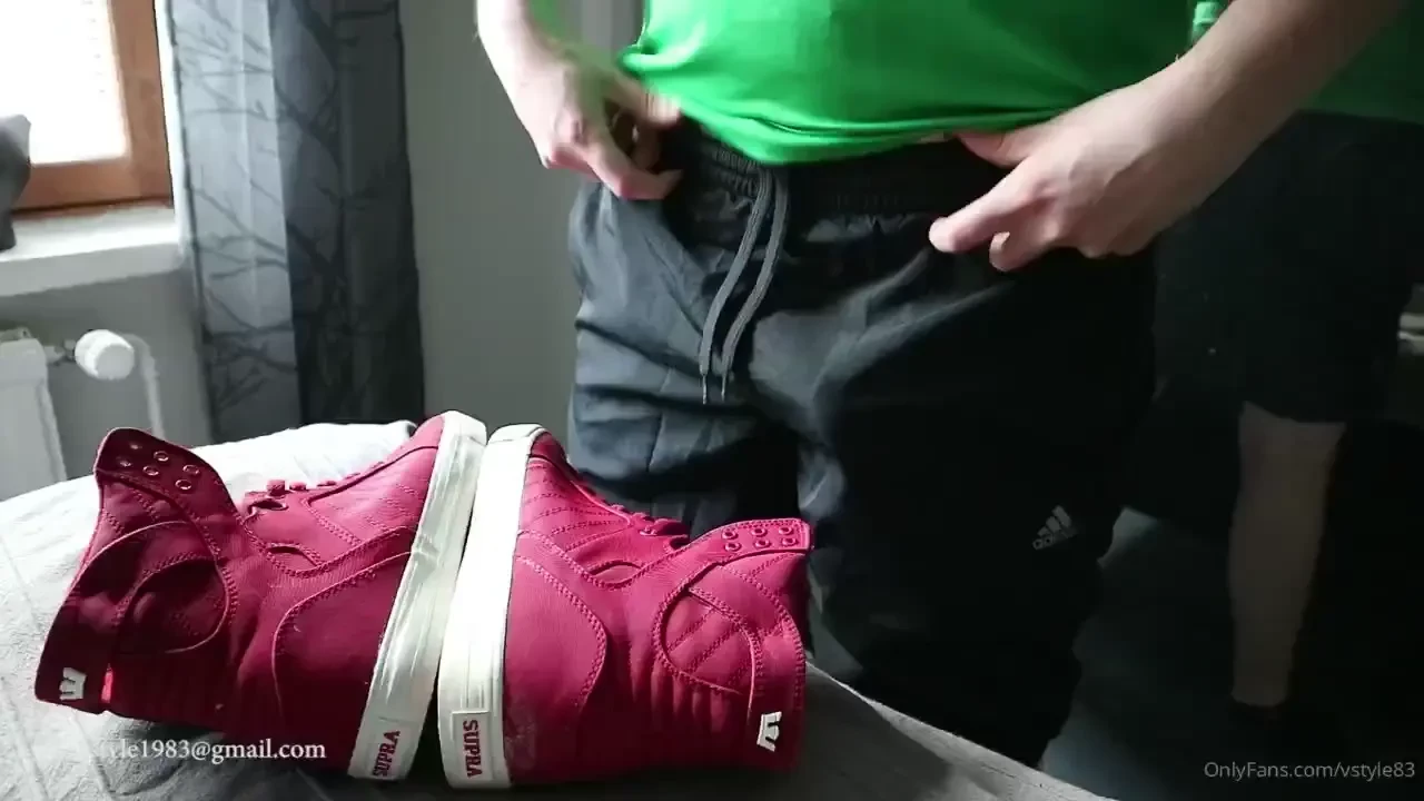 Shooting a huge load on my supra hi-tops 