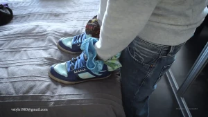 Fucking my osiris sneakers with the help of some silky boxers and